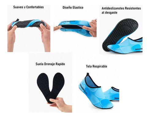 Zapatos Acuaticos Playa Rio Con Suela De Drenaje Naturehike