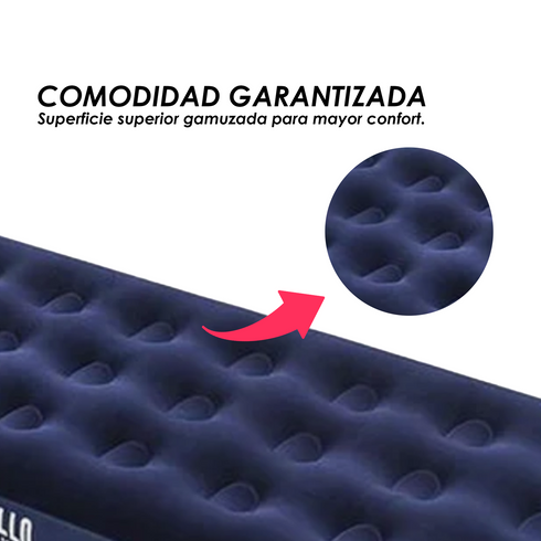 Combo Colchon Inflable Sencillo 191x73x22 + Inflador De Pie