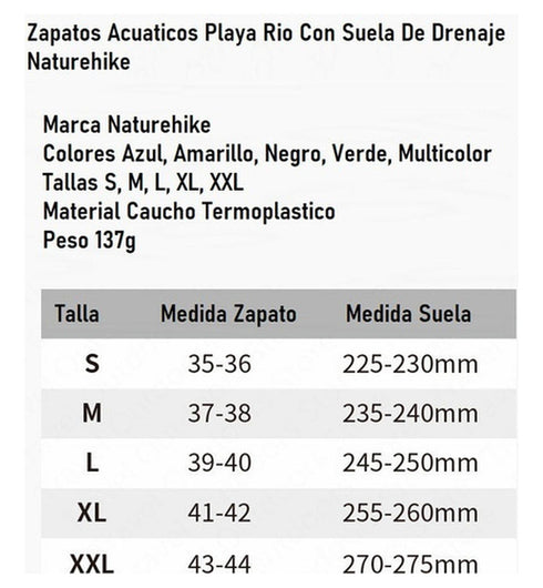 Zapatos Acuaticos Playa Rio Con Suela De Drenaje Naturehike